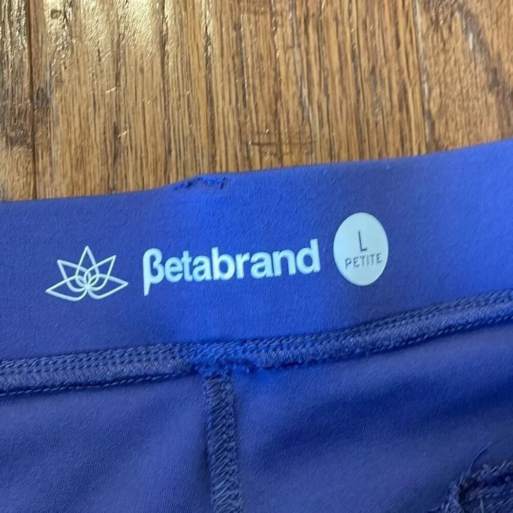 Betabrand stretch 2 pocket  dress yoga pants in blue Iris size large